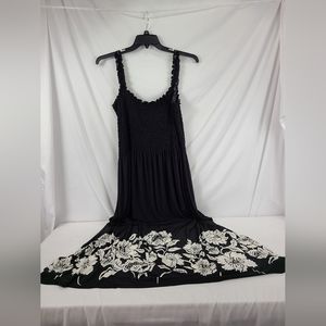 Women's KSL Maxi Dress Size 16W Black With White Flowers